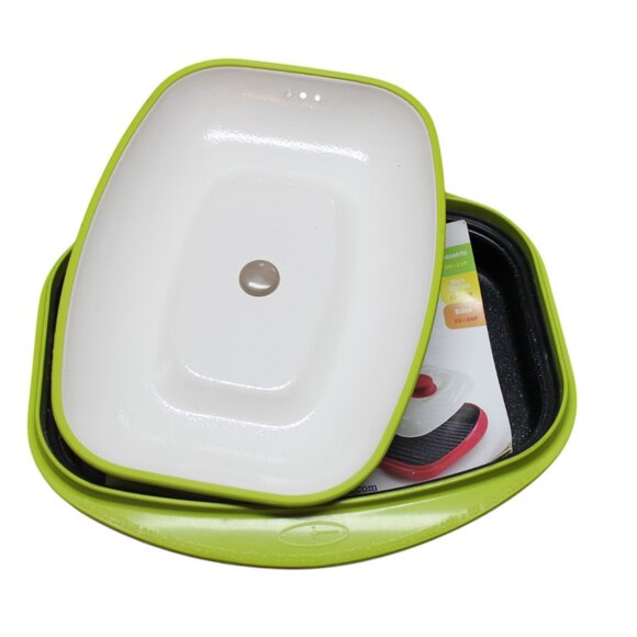 Vintage Microwave Grill RANGE MATE Multi-Cooker Nonstick Lime Green + book NEW - Picture 5 of 10